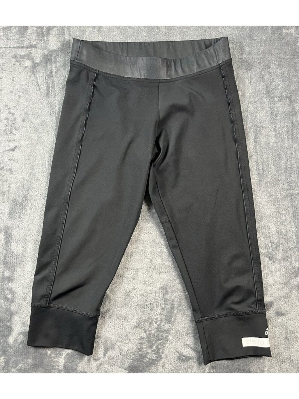 Adidas Climalite Women's Small Stella McCartney Graphic Capri Leggings Black